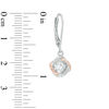 Thumbnail Image 2 of Previously Owned - Lab-Created White Sapphire Drop Earrings in Sterling Silver and 18K Rose Gold Plate