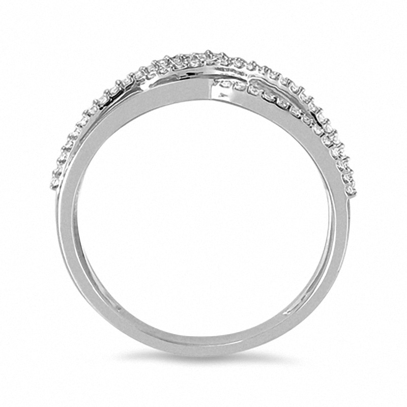 Main Image 2 of Previously Owned - 1/5 CT. T.W. Diamond Split Waves Ring in 10K White Gold