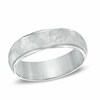 Thumbnail Image 1 of Previously Owned - 6.0mm Hammered Comfort Fit Wedding Band in 14K White Gold