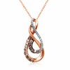 Thumbnail Image 1 of Previously Owned - 1/3 CT. T.W. Champagne and White Diamond Double Infinity Pendant in 10K Rose Gold