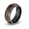 Thumbnail Image 2 of Previously Owned - Men's 8.0mm Black Zirconium Faux Wood Inlay Ring