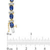 Thumbnail Image 3 of Previously Owned - Oval Lab-Created Blue Sapphire and Diamond Accent Link Bracelet in 10K Gold Vermeil - 7.25&quot;