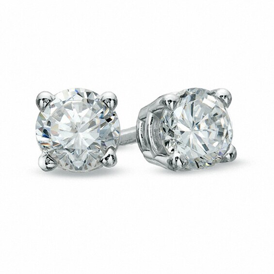 Previously Owned - 1/3 CT. T.w. Diamond Solitaire Stud Earrings in 14K White Gold