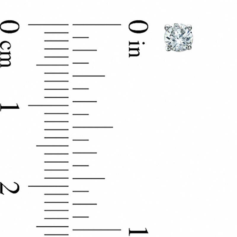 Main Image 2 of Previously Owned - 1/3 CT. T.W. Diamond Solitaire Stud Earrings in 14K White Gold