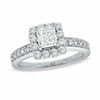 Thumbnail Image 1 of Previously Owned - 5/8 CT. T.W. Princess-Cut Diamond Frame Vintage-Style Engagement Ring in 14K White Gold