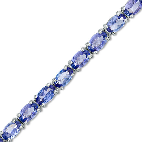 Previously Owned - Oval Tanzanite Tennis Bracelet in Sterling Silver - 7.25