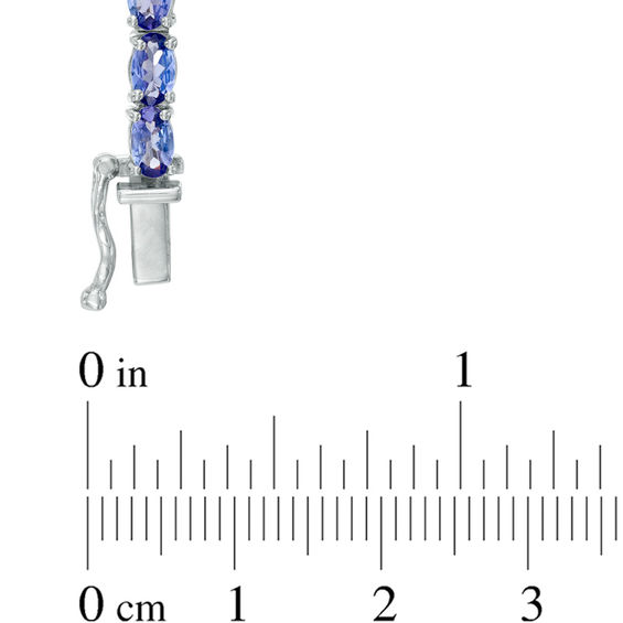 Previously Owned - Oval Tanzanite Tennis Bracelet in Sterling Silver - 7.25