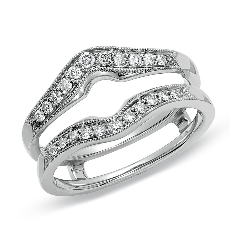Main Image 1 of Previously Owned - 1/4 CT. T.W. Diamond Contour Solitaire Wrap in 14K White Gold