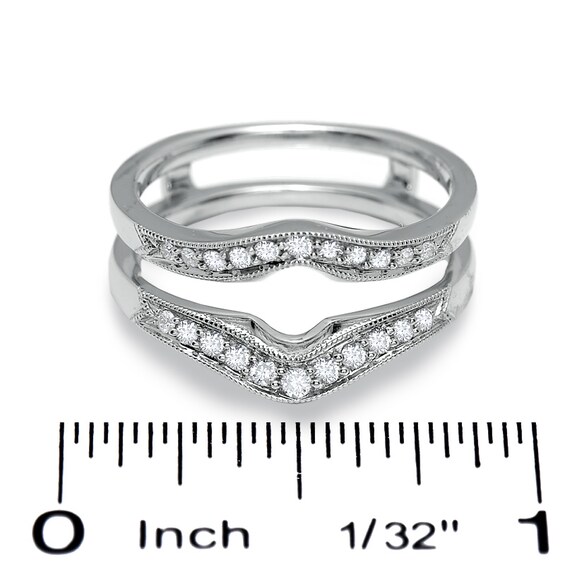 Previously Owned - 1/4 CT. T.w. Diamond Contour Solitaire Wrap in 14K White Gold