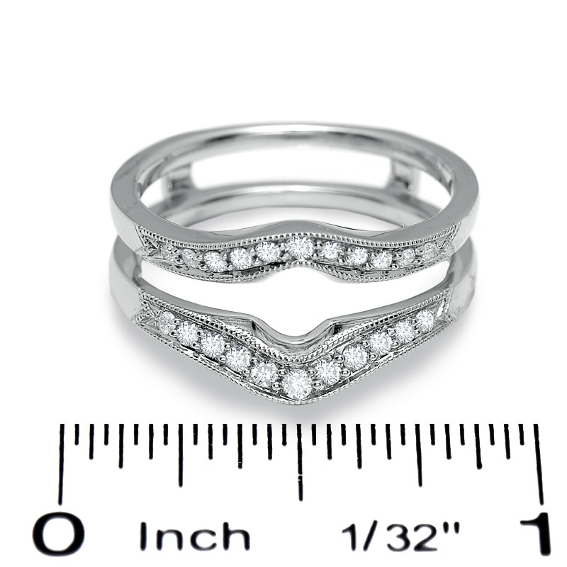 Main Image 2 of Previously Owned - 1/4 CT. T.W. Diamond Contour Solitaire Wrap in 14K White Gold