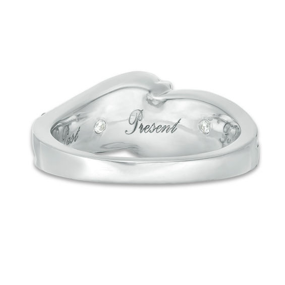 Previously Owned - 1 CT. T.w. Diamond Three Stone Swirl Engagement Ring in 14K White Gold