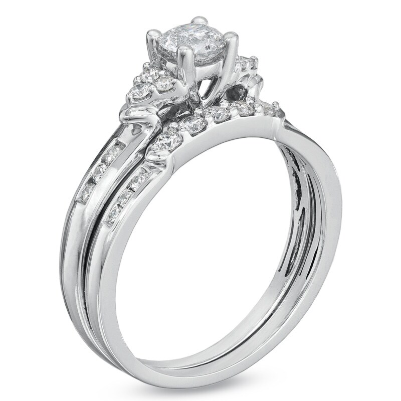 Main Image 2 of Previously Owned - 3/4 CT. T.W. Diamond Bridal Set in 14K White Gold