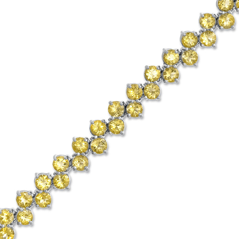 Main Image 1 of Previously Owned - Citrine Zig-Zag Bracelet in Sterling Silver - 7.25"