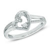 Thumbnail Image 1 of Previously Owned -  Diamond Accent Tilted Heart Ring in 10K White Gold