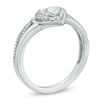 Thumbnail Image 2 of Previously Owned -  Diamond Accent Tilted Heart Ring in 10K White Gold