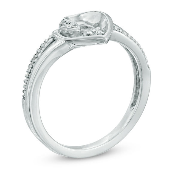 Previously Owned - Diamond Accent Tilted Heart Ring in 10K White Gold