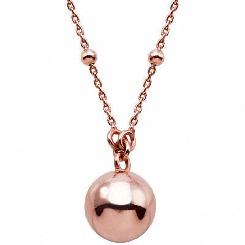 Main Image 1 of Previously Owned - Persona® Sterling Silver and 18K Rose Gold Plate Pendulum Chain Necklace - 30"