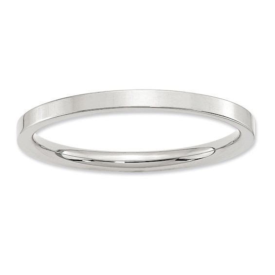 Previously Owned - 2.0mm Flat Comfort Fit Wedding Band in Sterling Silver