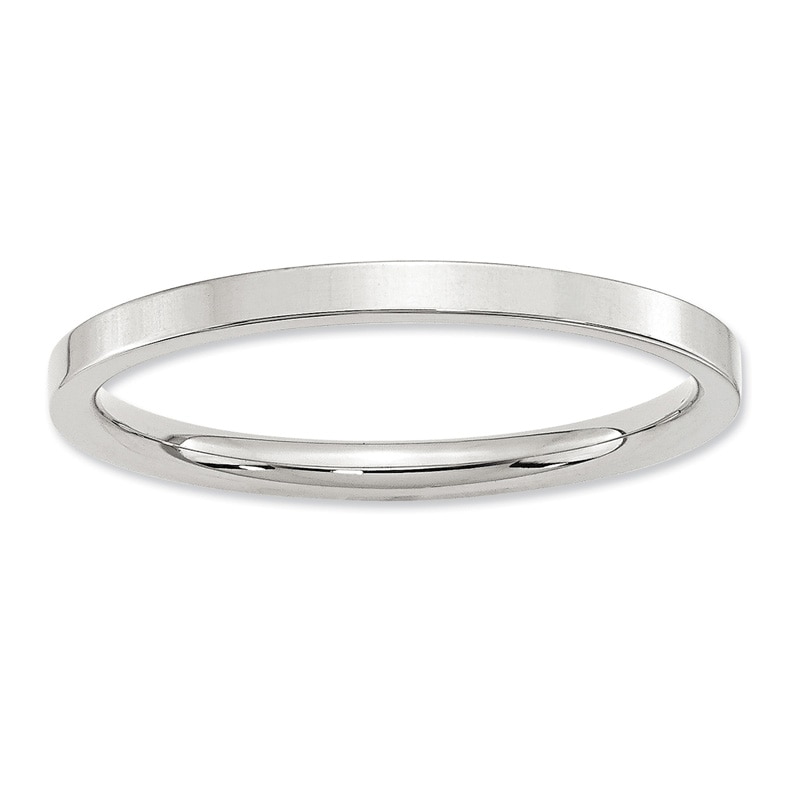 Main Image 1 of Previously Owned - 2.0mm Flat Comfort Fit Wedding Band in Sterling Silver