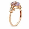 Thumbnail Image 2 of Previously Owned - Pear-Shaped Rose de France Amethyst and Diamond Accent Ring in 10K Rose Gold