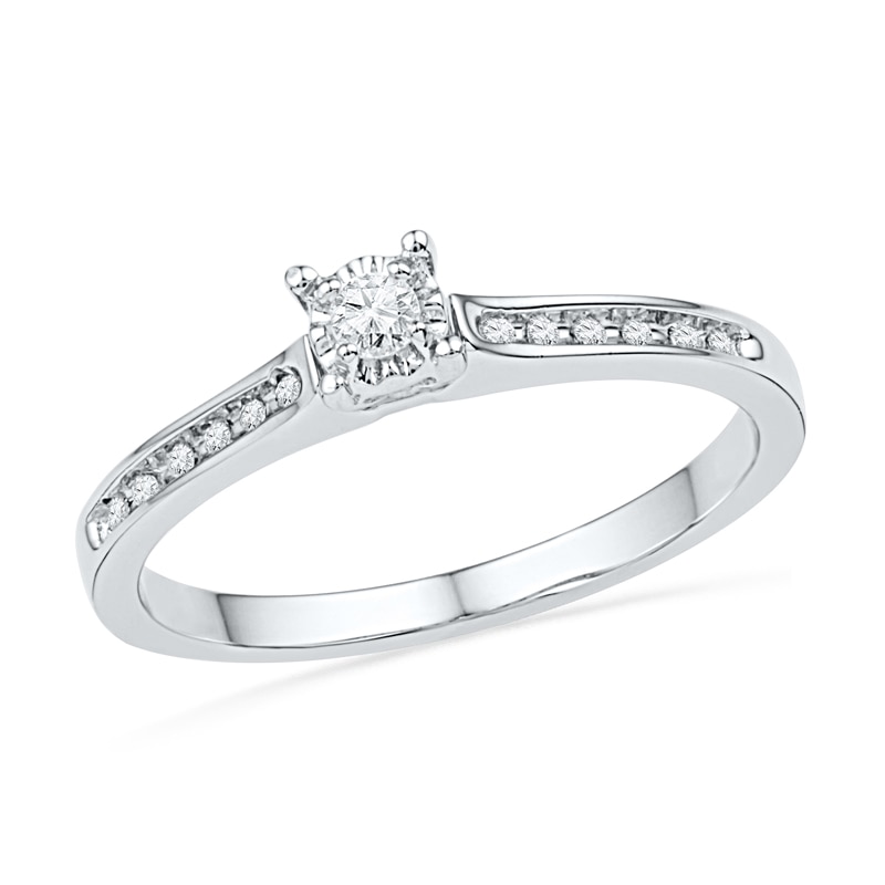 Main Image 1 of Previously Owned - 1/10 CT. T.W. Diamond Promise Ring in 10K White Gold