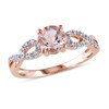 Thumbnail Image 1 of Previously Owned - 6.0mm Morganite and Diamond Accent Twist Engagement Ring in 10K Rose Gold