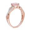 Thumbnail Image 2 of Previously Owned - 6.0mm Morganite and Diamond Accent Twist Engagement Ring in 10K Rose Gold
