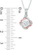 Thumbnail Image 2 of Previously Owned - 5.0mm Lab-Created White Sapphire Love Knot Pendant in Sterling Silver and 18K Rose Gold Plate