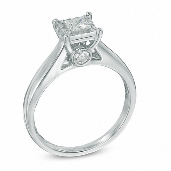 Previously Owned - 1/2 CT. T.w. Princess-Cut Diamond Engagement Ring in 10K White Gold