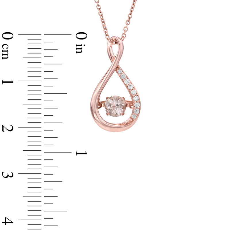 Main Image 2 of Previously Owned - Morganite and Lab-Created White Sapphire Pendant in Sterling Silver