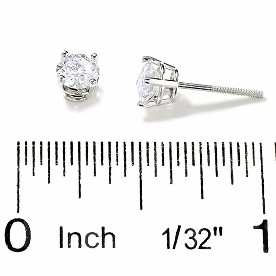 Previously Owned - 3/4 CT. T.w. Diamond Solitaire Earrings in 14K White Gold