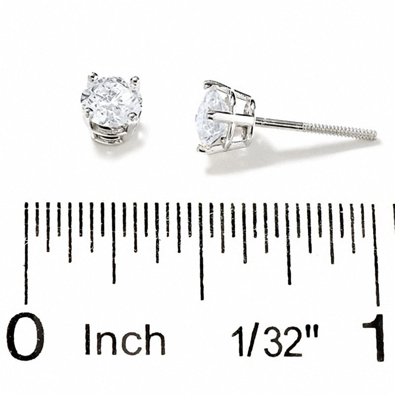 Previously Owned - 3/4 CT. T.W. Diamond Solitaire Earrings in 14K White Gold