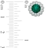 Thumbnail Image 2 of Previously Owned - Lab-Created Emerald and White Sapphire Frame Pendant and Stud Earrings Set in Sterling Silver