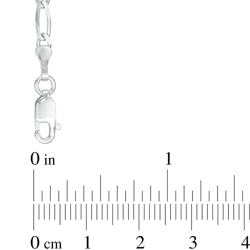 Main Image 2 of Previously Owned - Men's 3.0mm Figaro Chain Necklace in 14K White Gold - 24"