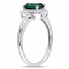 Thumbnail Image 2 of Previously Owned - Emerald-Cut Lab-Created Emerald and Diamond Accent Ring in 10K White Gold