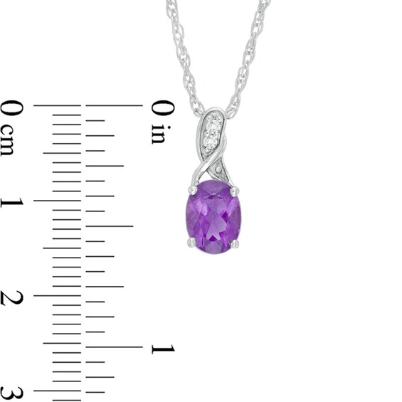 Previously Owned - Oval Amethyst and Lab-Created White Sapphire Pendant, Earrings and Ring Set in Sterling Silver