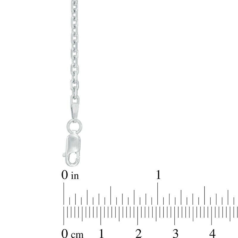 Main Image 2 of Previously Owned - Ladies' 2.6mm Diamond-Cut Cable Chain Necklace in Sterling Silver - 24"