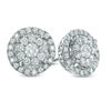 Thumbnail Image 0 of Previously Owned - 1/2 CT. T.W. Diamond Double Frame Stud Earrings in 10K White Gold