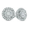 Thumbnail Image 1 of Previously Owned - 1/2 CT. T.W. Diamond Double Frame Stud Earrings in 10K White Gold