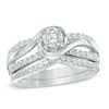 Thumbnail Image 1 of Previously Owned - 3/4 CT. T.W. Diamond Swirl Bridal Set in 14K White Gold