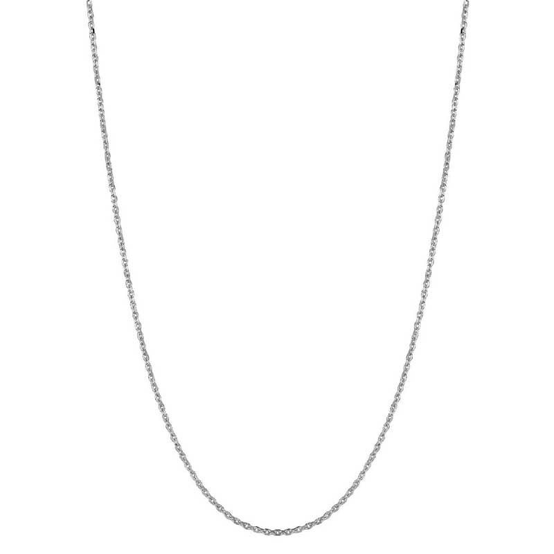 Main Image 1 of Previously Owned - 1.4mm Cable Chain Necklace in 14K White Gold - 20"