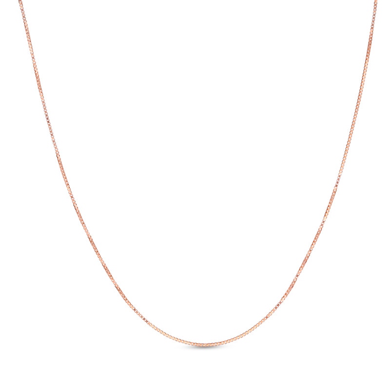 Main Image 1 of Previously Owned - 0.45mm Box Chain Necklace in 14K Rose Gold