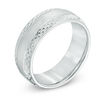 Thumbnail Image 2 of Previously Owned - 8.0mm Diamond-Cut and Satin Wedding Band in Sterling Silver