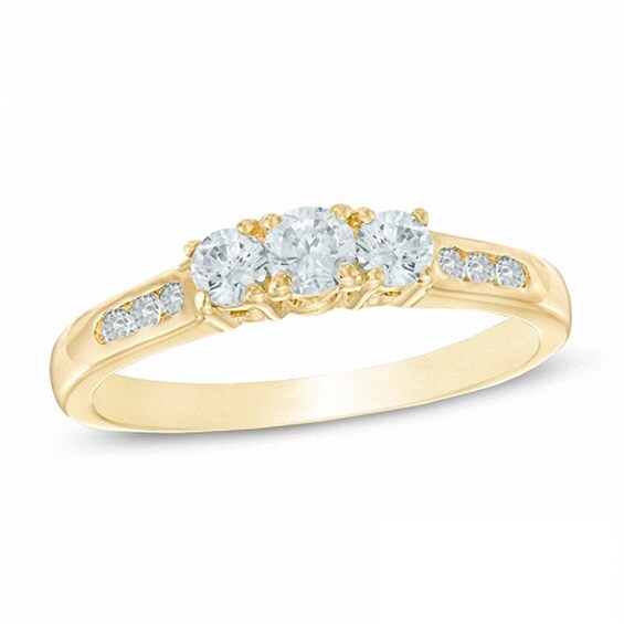 Previously Owned - 1/2 CT. T.w. Diamond Past Present FutureÂ® Ring in 14K Gold