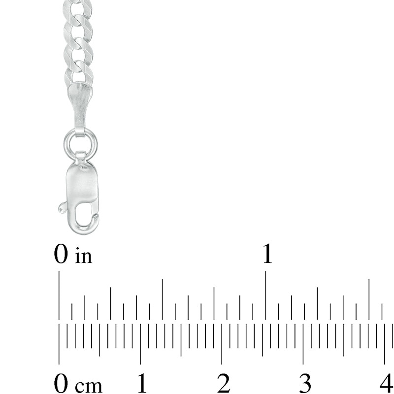 Main Image 2 of Previously Owned - Men's 3.6mm Curb Chain Necklace in 14K White Gold - 22"