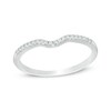 Thumbnail Image 1 of Previously Owned - 1/10 CT. T.W. Diamond Contour Wedding Band in 10K White Gold