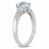 Thumbnail Image 2 of Previously Owned - Cushion-Cut Aquamarine and Diamond Engagement Ring in 10K White Gold