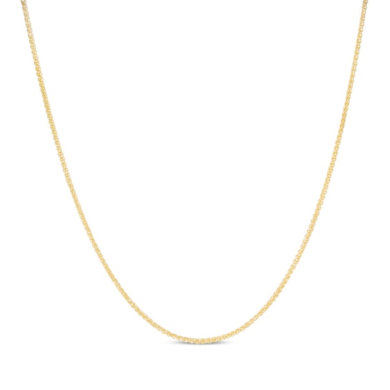 Previously Owned - Ladies' Adjustable 1.0mm Wheat Chain Necklace in 14K Gold - 22"