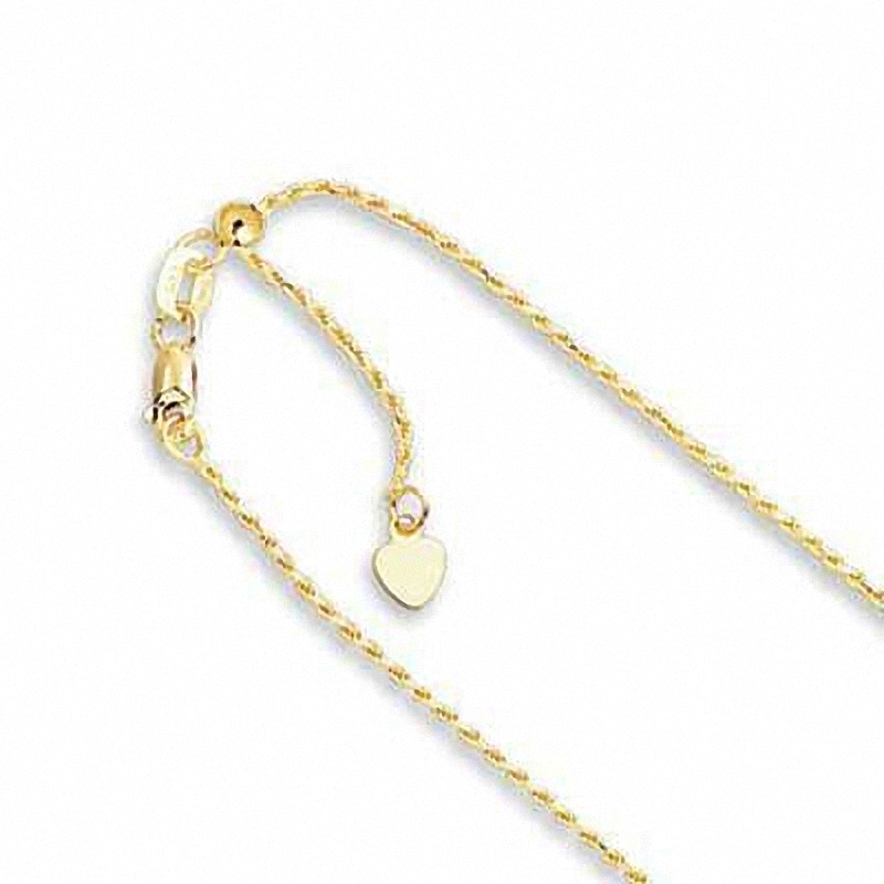Main Image 2 of Previously Owned - Ladies' Adjustable 1.0mm Rope Chain Necklace in 10K Gold - 22"