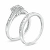 Thumbnail Image 2 of Previously Owned - 1/2 CT. T.W. Princess-Cut Diamond Double Frame Bridal Set in 10K White Gold